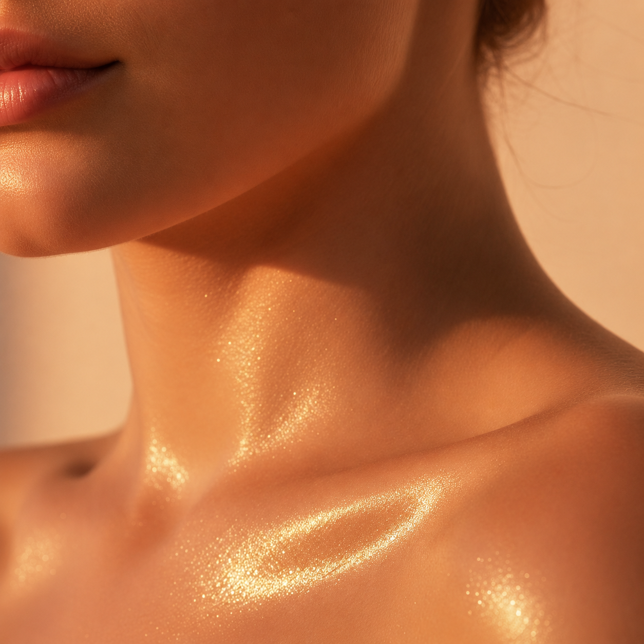Golden glow tanning skin